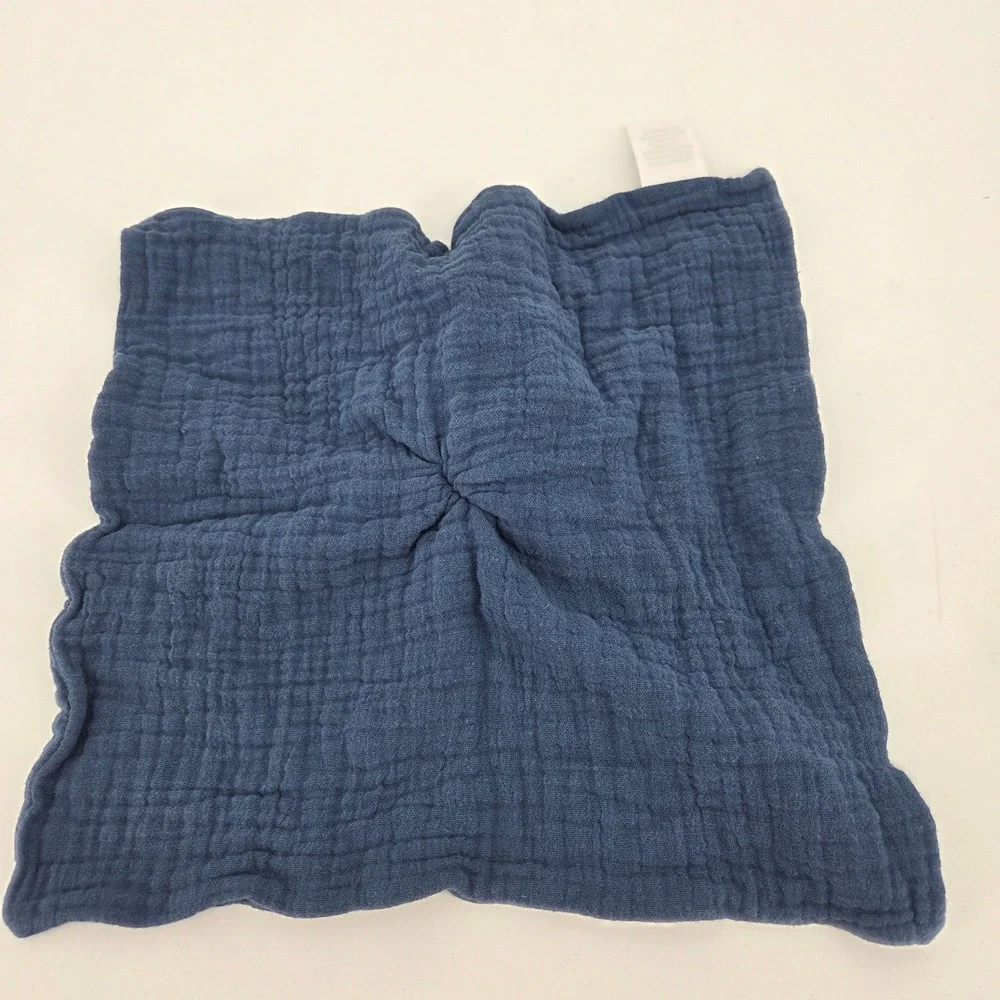 Fruit of the Loom Baby Lovey Security Blanket Navy Blue Muslin Star SAR49255